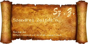 Szendrei Zoltán névjegykártya