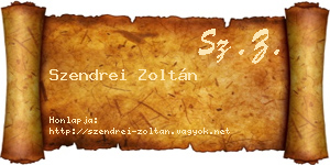 Szendrei Zoltán névjegykártya